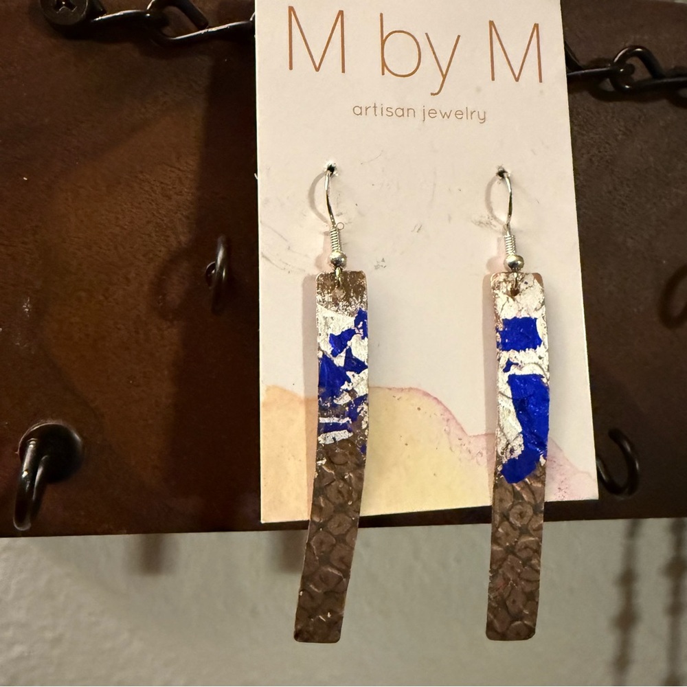 M by M Artisan Brown and Blue Earrings